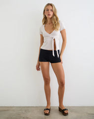 Elama Wrap Top in Cannoli Cream