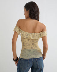 Yoda Top in Winding Ivy Pale Yellow