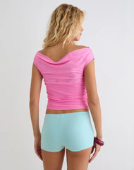 Bisik Top in Hot Pink with Double Petal Script