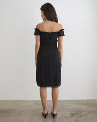 Watimu Midi Dress in Chiffon Black
