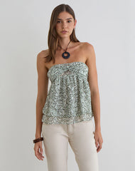 Belira Bandeau Top in Bloom Paisley Pale Blue