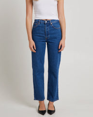 Ribcage Straight Ankle Denim Jeans Jazz Pop
