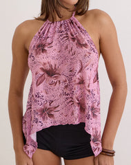 Orseha Top in Mesh Animal Lily Mauve