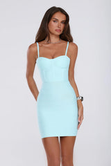 Iconic Edge Bandage Mini Dress Aqua
