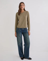 Feman Top in Jersey Khaki