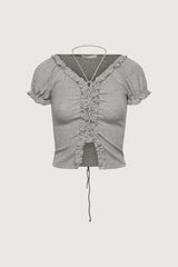 RUFFLE HALTER TOP