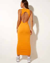 Sarves Maxi Dress in Rib Dark Orange