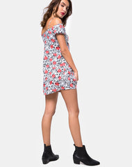 Karoo Mini Dress in Blooming Rose