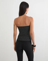Kolisa Ruched Bust Top in Black