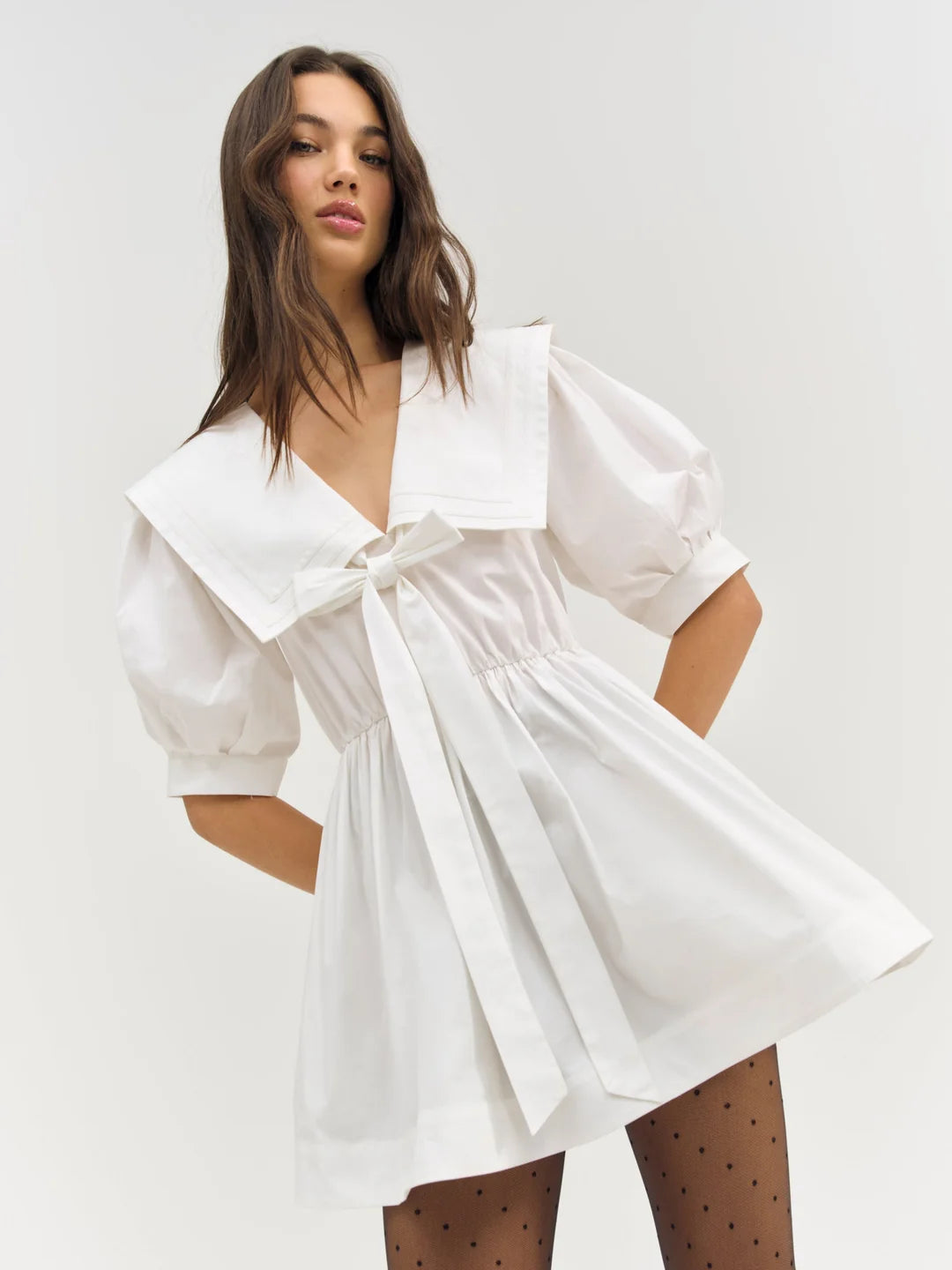 Helena Poplin Puff Sleeve Mini Dress