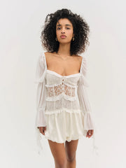 Lea Lace Long Sleeve Mini Dress