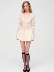 Doily Lace Mini Dress