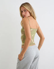 Solay Cami Top in Blurry Camo Khaki