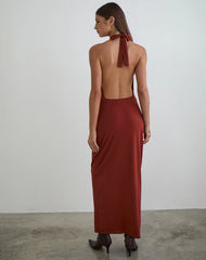 Viorela Maxi Dress in Jersey Fired Brick