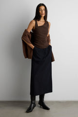 ASYMMETRICAL NECKLINE CROPPED TOP