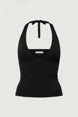 DEEP NECKLINE HALTER NECK TOP