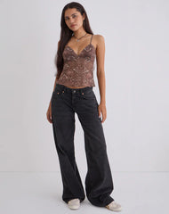 Elowyn Cami Top in Oversized Snake Skin