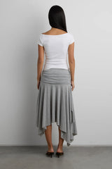 COTTON WIDE NECKLINE TOP