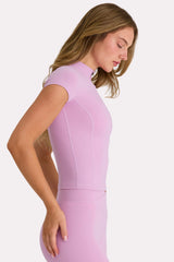 Soft Active Quarter-Zip Top in Sweet Pink