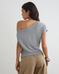 Lola Tie Waist Top in Artistic Floral Grey