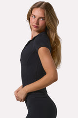 Soft Active Quarter-Zip Top in Black