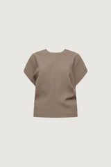CRINKLED RAYON SHORT SLEEVE TOP