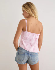 Beline Strap Top in Broderie Baby Pink