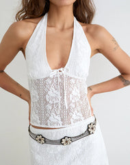 Kopa Top in Floral Lace White