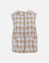 Lirren Hooded Top in Tailoring Check Brown