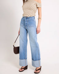 Sailor Denim Jeans Long Brad Blue Cuff