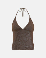Tarikh Swim Tank Top in Shimmer Brown