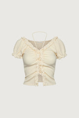 RUFFLE HALTER TOP