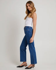 Ribcage Straight Ankle Denim Jeans Jazz Pop