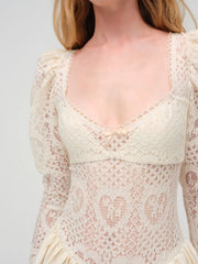 Doily Lace Mini Dress