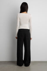 SHEER LIGHTWEIGHT BOAT NECK TOP
