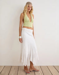 Luster Halterneck Top in Rayon Jersey Pistachio