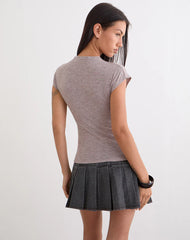 Radmila Top in Multi Knit Marl Brown