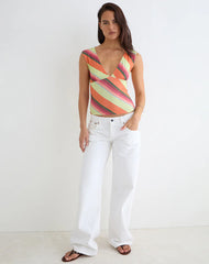 Emberlo Top in Mixed Stripe Orange