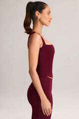 Modal Square-Neck Top in Wine