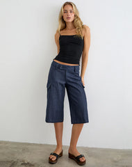 Inaja Cut Out Cami Top in Jersey Black