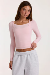 ButterCloud™ Layered Top  in Blush