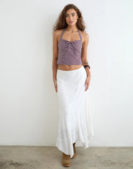Kampi Halterneck Top in Mini Gingham Wine