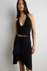 DEEP NECKLINE HALTER NECK TOP