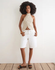 Iggya Top in Tilt Lines Beige