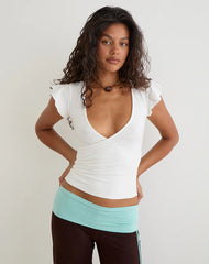 Wilkes Wrap Top in Jersey Off White