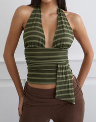 Aprilla Top in Wide Stripe Green