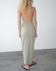 Jenaya Knitted Midi Dress in Sage