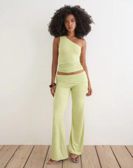 Suvi Asymmetric One Shoulder Top in Rayon Jersey Pistachio