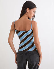 Solani Top in Retro Stripe Blue