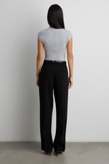 OTTOMAN RIBBED KNIT SLEEVELESS TOP